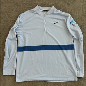 Nike Golf 1/4 Zip Size L Men Light Blue 2018 Olympics